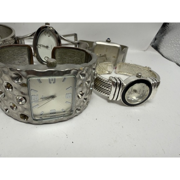 Cuff Bangle Bracelet Mostly Silver & Gold Tone Ladies Watches ALL METAL Lot 20 main image 4